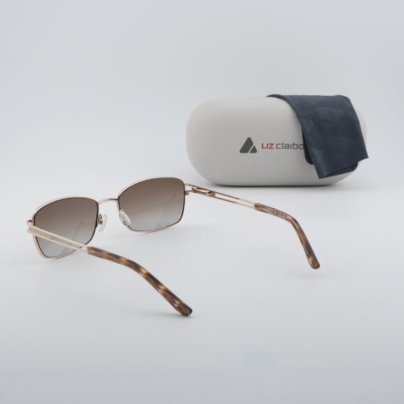 Liz Claiborne L 583/S 03YG HA Sunglasses Gold Rectangle Frame, Brown Lenses - Picture 9 of 9